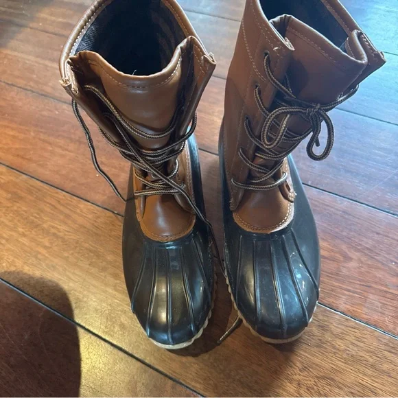 Sporto Sz 8 M Women's Duck Boot Brown Arianna The Original Waterproof Flannel - Picture 4 of 6